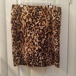 Leopard print pencil skirt
